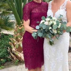 Lace midi dress with cut outs